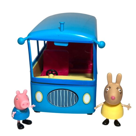 Peppa Pig School Bus Vehicle Peppa Pig Miss Rabbit Interactive Phrases Sounds - Picture 2 of 12